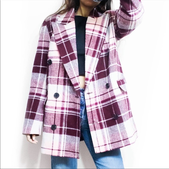 7 For All Mankind Jackets & Blazers - NWT 7 For All Mankind Plaid Oversized Boyfriend Wool Blazer Jacket Pea Coat
